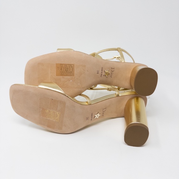 Christian Dior C’est Dior Heeled Sandal Gold Shoes Womens Size 36 EU 6 US - Picture 7 of 7